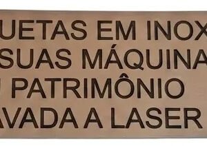 Placa De Identificação Em Inox Gravada A Laser 2,5x7,5- 20un Prateado