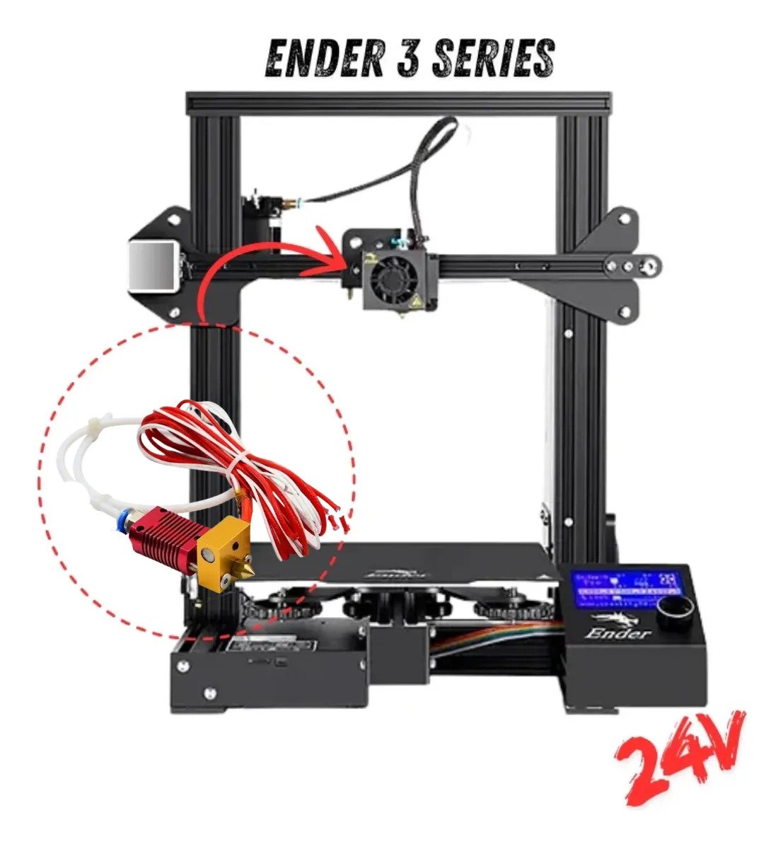 Kit Hot End Extrusora Completo Para Ender 3 / Pro / V2 24v 24v - Imagem 3